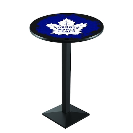 Holland Bar Stool Co 42" Blk Wrinkle Toronto Maple Leafs Pub Table L217B4228TorMpl